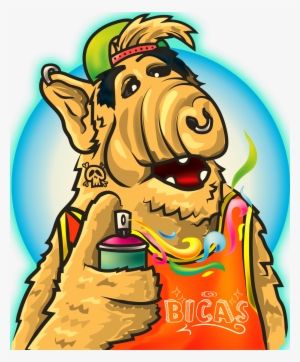 Alf Ilustracion Ilustration Alf Alv Graffiti Hip Hop - Alf Rap