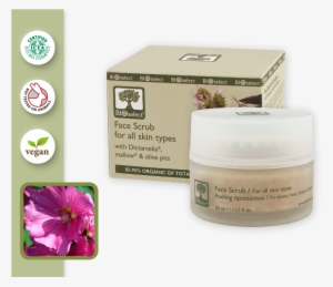 Face Scrub For All Skin Types With Dictamelia, Mallow - Bioselect Face Scrub / Peeling