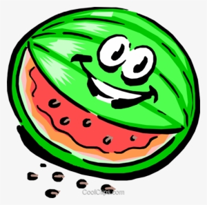 Cartoon Watermelon Royalty Free Vector Clip Art Illustration - Smiling Watermelon Gif