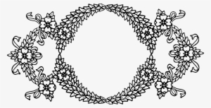 Jpg Black And White Download Vintage Floral Wreath - Transparent Art Pixel Border