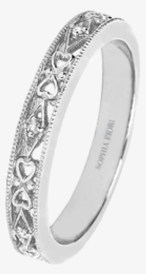 Heart Shaped Filigree Victoria Band - Engagement Ring