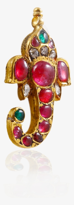 Lord Ganesha Ethnic Gemstone Pendant - Gemstone