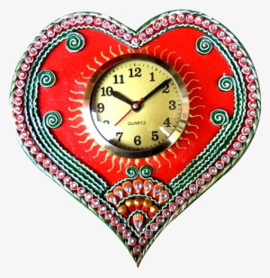 Paper Mache Designer Wall Clock Valentine Special, - Valentine's Day
