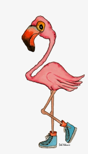 Fashionable Flamingo - It's Drink O'clock Large Luggage Tag