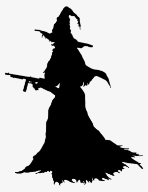 This Free Icons Png Design Of Witch With Machine Gun