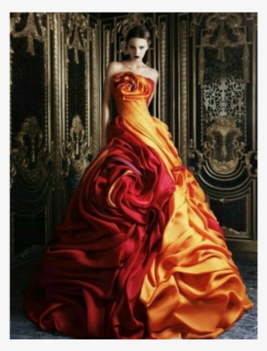 Robe Dior - Red And Yellow Wedding Dress