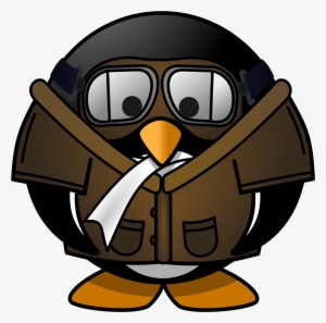 Big Image - Penguin Pilot Clipart