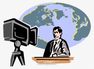 News Anchor Royalty Free Vector Clip Art Illustration - Ведущий Новостей Пнг