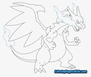 Charizard Coloring Pages - Pokemon Mega Charizard Målarbild