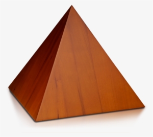 Pyramid Wooden Cremation Urn With Honey Finish - Triangle