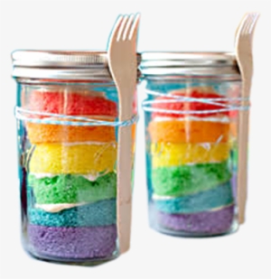 First Slide - Bolo Arco Iris No Pote