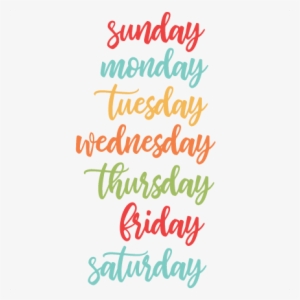 Days Of The Week Svg Cuts Scrapbook Cut File Cute Clipart - Days Of The Week Png