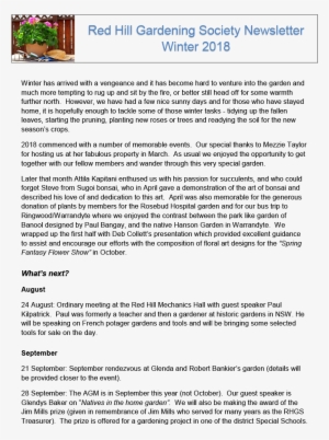 Winter 2018 Newsletter - Education