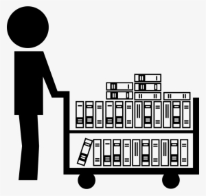Librarian With Books On A Cart Comments - Librarian Icon