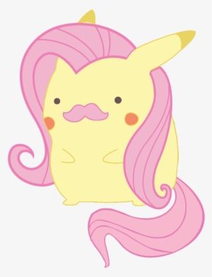 Bradleydoom, Crossover, Fluttershy, Moustache, Pikachu, - My Little Pony: Friendship Is Magic