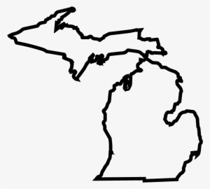Michiganstateoutline-01 - State Of Michigan Outline Tattoo
