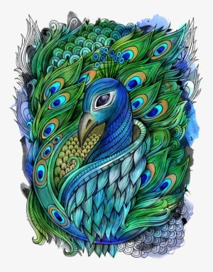 Peacock By Balabolka, Via Behance Jardins Secretos, - Pavo Real Mandala Coloreado