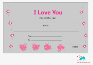 Printable Certificate Template Blank Love Letter Template - Love Certificate For Girlfriend