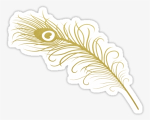 Fancy Metallic Peacock Feather Gold By Pixelchicken - Peacock Feather Tattoo
