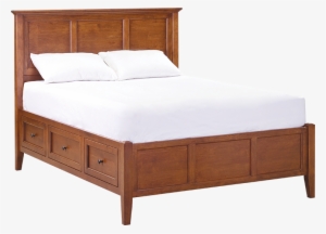Mckenzie Queen Storage Bed - Full Size Panel Bed Pine