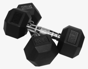 Rh-20 20lb Rubber Hex Dumbbells - 20 Lb Rubber-hex Dumbbell Pair