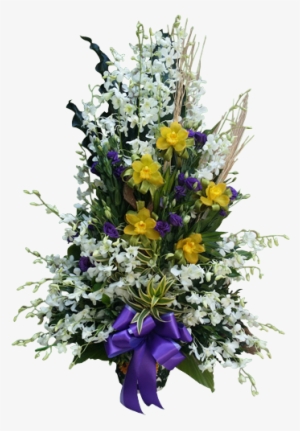 Big Vase Arrangement Of Orchids And Lisianthus - Flower