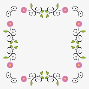 Floral, Flower, Flourish, Border, Frame, Abstract, - Png Flower Design For Border