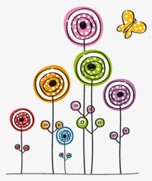 Kids Abstract Flowers And Butterfly Wall Decal - Cute Design Shower Curtain