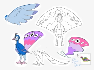 597kib, 1300x1000, Fakemon Peacock - Peacock Fakemon
