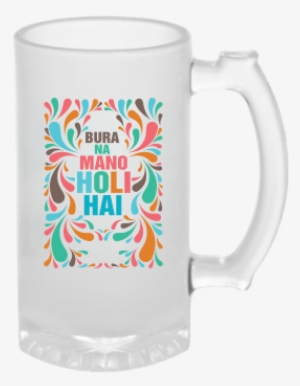 Bura Na Mano Holi Hai Frosted Beer Mug - Frosted Beer Mug Printed