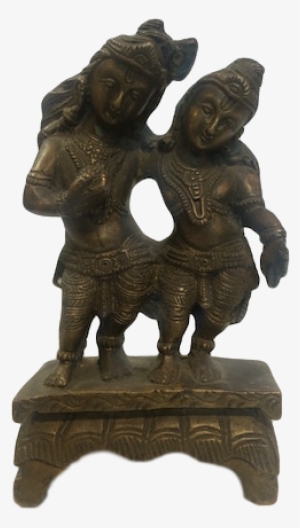 Old Brass Shiva Parvati - Statue