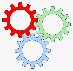 Tri-color Gears With Outline Svg Clip Arts 600 X 585