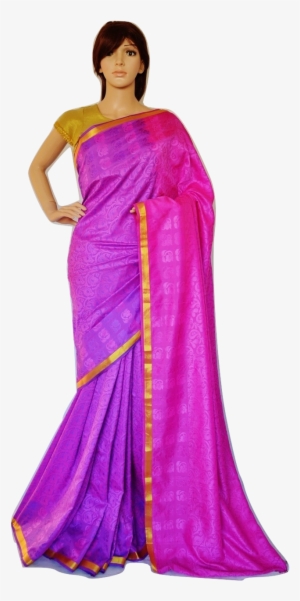 Pink,purple & Gold Colour Kanchipuram Silk Saree - Sari