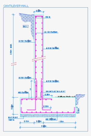 28 Collection Of Toe Wall Drawing - Rc Retaining Wall Detail