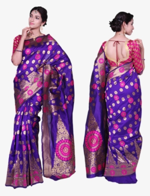 Thangam Blue Jari Jacquard Cotton Silk Saree - Silk