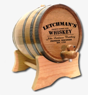 Wooden Oak Barrel Made In The Usa, Featuring Classic - 5 Litre Whiskey Barrel