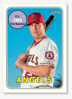 C Cron Topps Heritage Baseball Base Poster Png Cartoon - Baseball