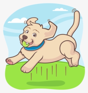 Dog Jumping And Catching A Tennis Ball - Clip Art