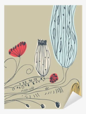 Hand Drawn Lace Banner With Decorative Flowers Sticker - Flower