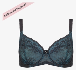 Affordable Charcoal/aqua Contrast Lace Bra Charcoal - Bra