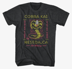 Neon Cobra Kai Karate Kid T-shirt - Listen To Wu Tang With Daddy
