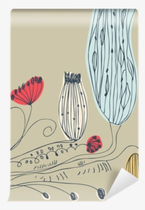 Hand Drawn Lace Banner With Decorative Flowers Wall - Placemat