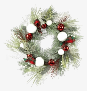 24" Red, White And Plaid Wreath • - Connells Maple Lee Flowers & Gifts