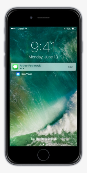Turning On The Iphone - Ios10 Lock Screen Notifications Sketch