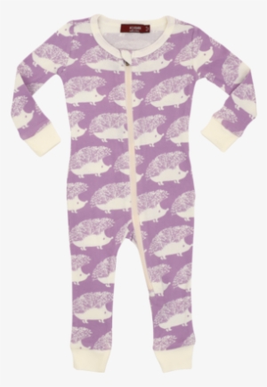 Cotton Zipper Pajama - Milkbarn Organic Traditional Baby Bib (purple Hedgehog)