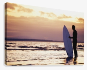 Surfer Silhouette Canvas Print - Surfing