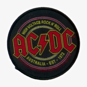 Ac/dc Official Patch High Voltage Rock N Roll Sew-on - Rock And Roll Logo