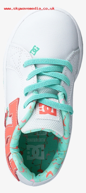Dc Shoes Children Dc Court Graffik Elastic White/turquoise - Sneakers