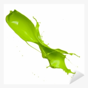 Isolated Shot Of Green Paint Splash On White Background - Paint