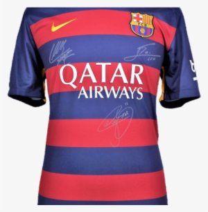 Messi, Neymar And Suarez Triple Signed Barcelona 2015-2016 - Barcelona Fifa World Champions 2015